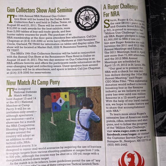 American Rifleman NRA Magazine August 2011 Vol 159 No 8 u National Rifle Associa - Picture 6 of 12